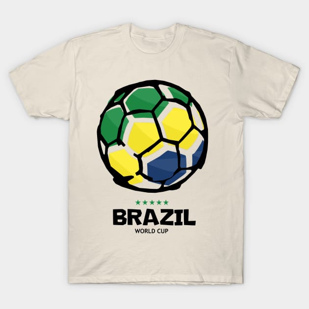 Brazil Football Country Flag T-Shirt by KewaleeTee